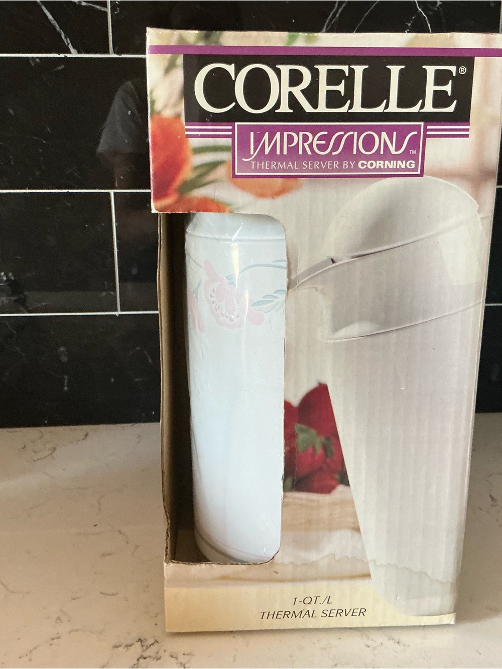 Vintage Corelli impressions pink trio blush thermal server carafe 1 qt